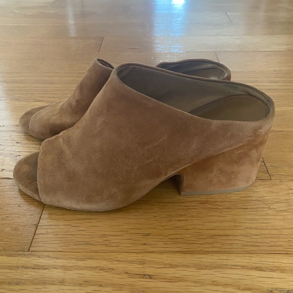 Vince Tan Suede Mules